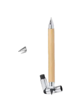 Stylo bille encre bleu & crayon eternel  2 en 1 en bambou