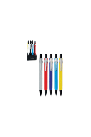 Stylo roller encre gel, attributs mat et chrome, couleurs assorties, x24 pcs