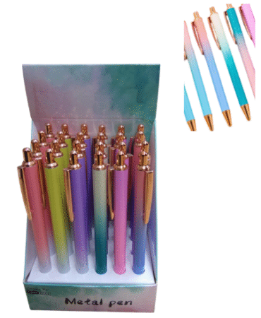 Stylo bille retractable dégradé de couleur x24