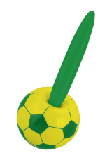 Stylo bille sur support magnétique thème football Vert & Jaune Brésil