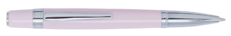 Stylo bille métal laqué rose, attributs chromés