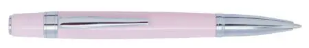 Stylo bille métal laqué rose, attributs chromés