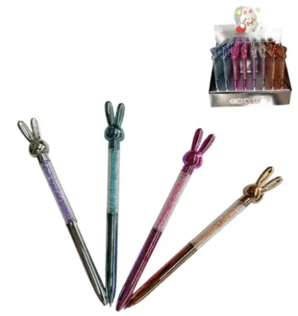 Stylo bille "lAPIN sablier pailette" Couleurs assorties x49