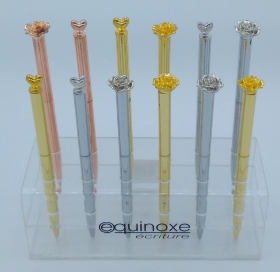 Bille métal 3 couleurs assorties attribut cœur  ou rose x 24