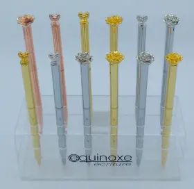 Bille métal 3 couleurs assorties attribut cœur  ou rose x 24
