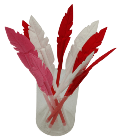 Stylo bille plume en feutrine 3 couleurs assorties x 18 pcs