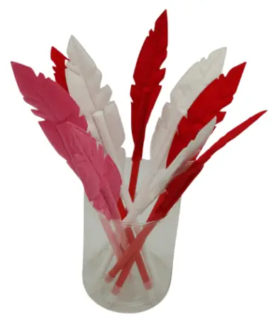 Stylo bille plume en feutrine 3 couleurs assorties x 18 pcs
