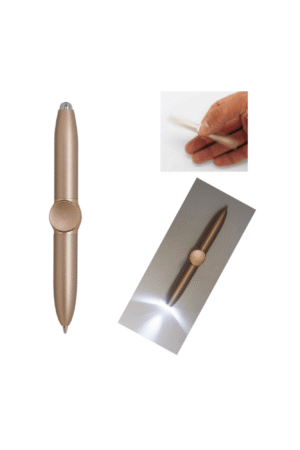 Mini stylo hand spinner avec LED, couleur champagne