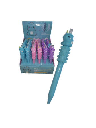 stylo bille licorne retractable avec fonction massage doigt x36