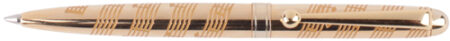 Mini stylo bille slim motif music métal doré