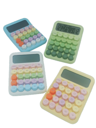 Calculatrice touches colorées en relief. Modèles assortis x6