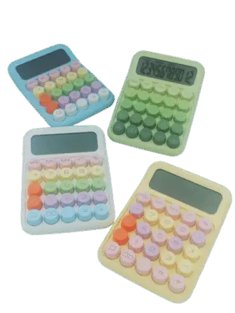 Calculatrice touches colorées en relief. Modèles assortis x6
