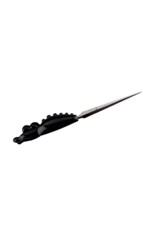 Coupe papier acrylique noir forme crocodile