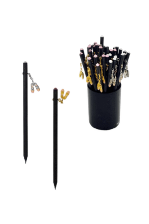Crayon à papier attribut strass +ballerine metal doré ou argenté x 36