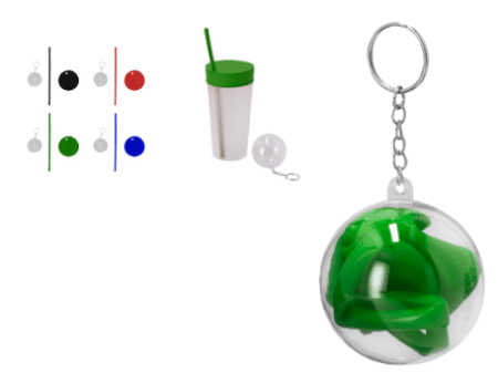 Set de couvre gobelet avec paille en silicone, s'adapte à tous les types de verres. Présenté dans un étui porte-clés coloris assortis