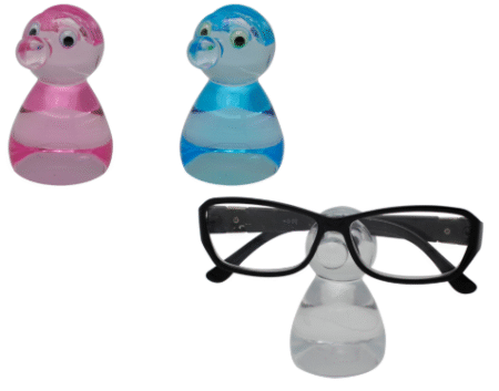 Porte lunettes forme bonhomme, assortis x 24
