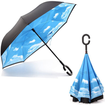 Parapluie inversé motif nuage x 4