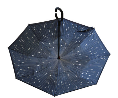 Parapluie inversé marine motif gouttelettes x 4