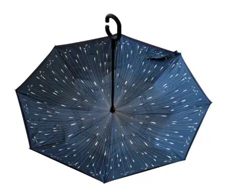 Parapluie inversé marine motif gouttelettes x 4