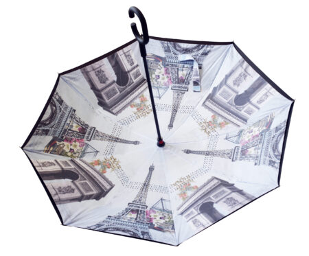 Parapluie inversé motif monuments de Paris x 4