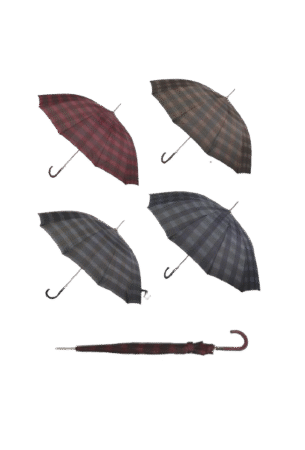 Parapluie Homme manche en bois & baleine en fibre de carbone couleurs assorties