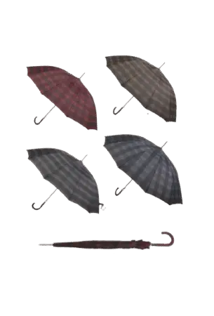 Parapluie Homme manche en bois & baleine en fibre de carbone couleurs assorties