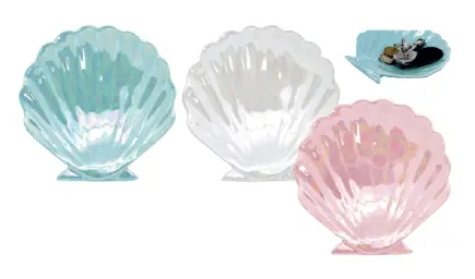 Coquillage en céramique 3 couleurs assorties x 6