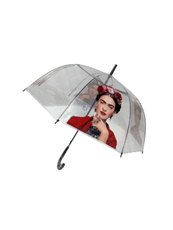 Parapluie automatique, cloche transparent  thème " Frida Kalo 2 "