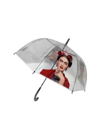 Parapluie automatique, cloche transparent  thème " Frida Kalo 2 "