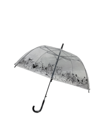 Parapluie automatique, cloche transparent  thème "dessin Chats "