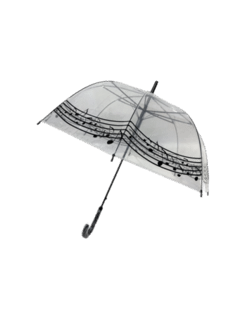 Parapluie automatique, cloche transparent  thème " Note de musique"