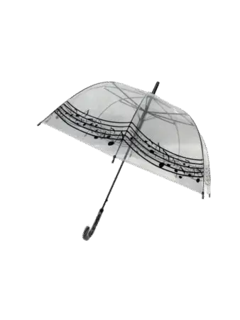 Parapluie automatique, cloche transparent  thème " Note de musique"