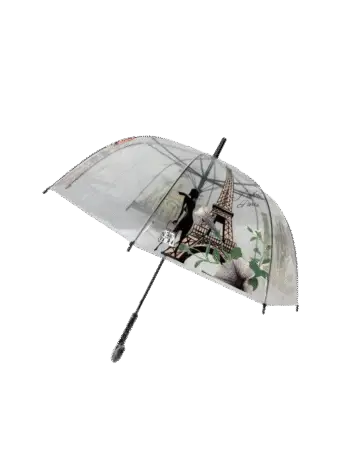 Parapluie automatique transparent cloche, thème "monuments de paris" couleurs