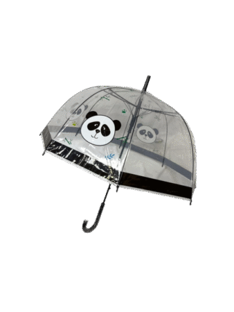Parapluie automatique, cloche transparent  thème " Panda "