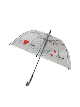 Parapluie automatique, cloche transparent  thème " J'aime paris "