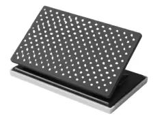 Perforatrice 2 trous, finition gomme noire pois blancs