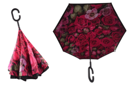 Parapluie inversé motifs Bouquets de Roses