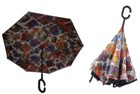 Parapluie inversé motifs chat
