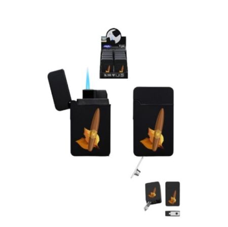 Briquet noir motif cigare Jetflame Rechargeable X10