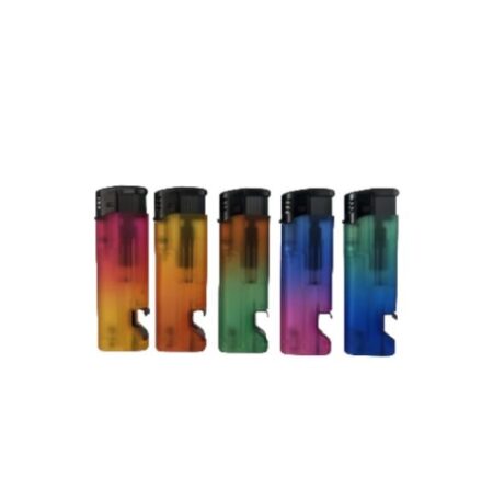 Briquet rechargeable avec ouvre-bouteille 2 tons assortis