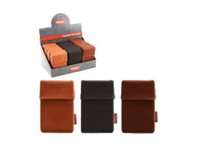 Etui porte cigarettes en PU pour 20 cigarettes couleurs assorties X12