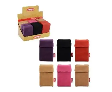 Etui porte cigarettes alcantara pour 20 cigarettes couleurs assortis X12