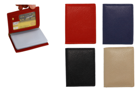 Etui multicartes 23 compartiments en cuir, couleurs assortis X12
