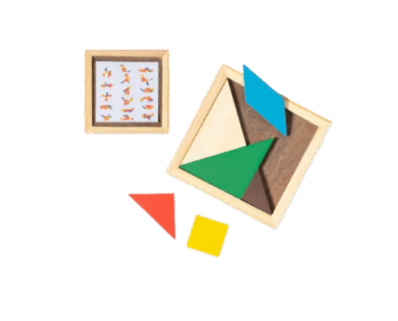 Puzzle en bois avec pièces multicolores pour développer l´ingéniosité et les aptitudes des plus petits. 7 Pces