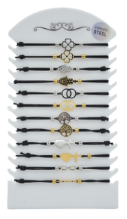 Bracelet en acier chromé et cuivré inox assortis x 12