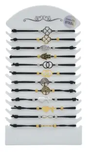 Bracelet en acier chromé et cuivré inox assortis x 12