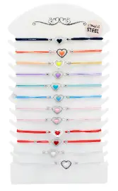 Bracelets multicouleurs en élastique , motifs coeur x 12