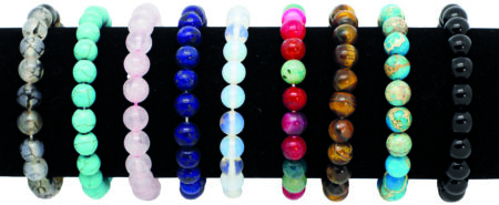 Bracelets pierres véritables onyx, lapis lazuli, oeil de tigre, ass x 12 pcs
