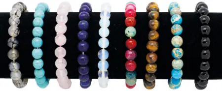 Bracelets pierres véritables onyx, lapis lazuli, oeil de tigre, ass x 12 pcs
