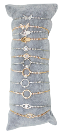 Bracelets en métal doré ou argenté, sertis de zirconium, modèles assortis X12